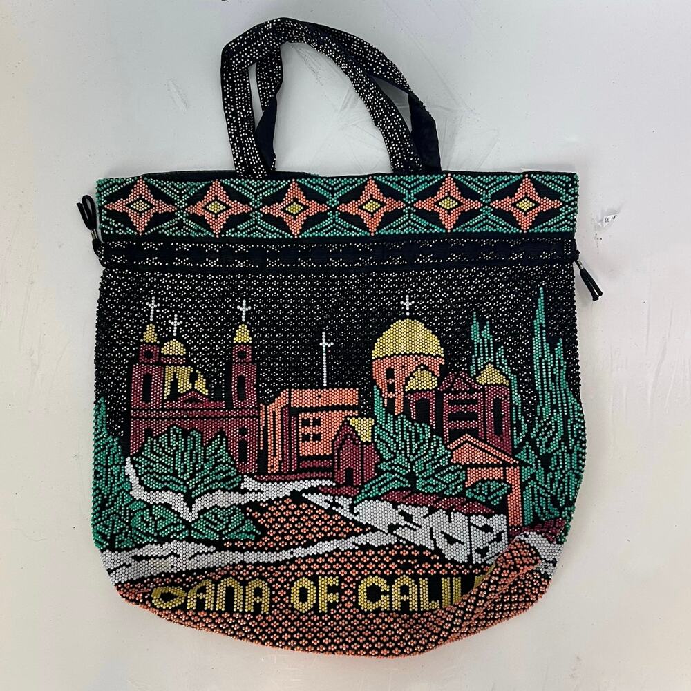 Hand Beaded “Cana of Galilee” Tote Bag | Made in Israel | Double-Sided Folk Art